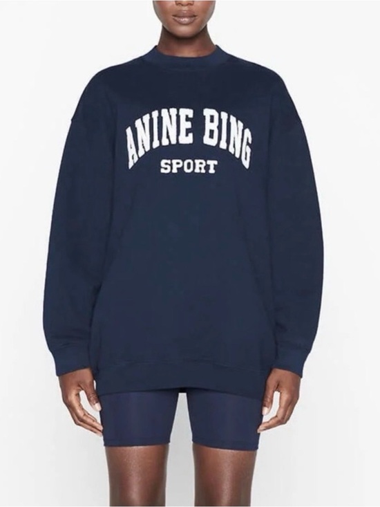 Anine Bing Tops - ANINE BING Tyler Sweatshirt In Pacific Blue Pullover Top Women's Medium
